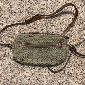 Coach signature style brown small crossbody